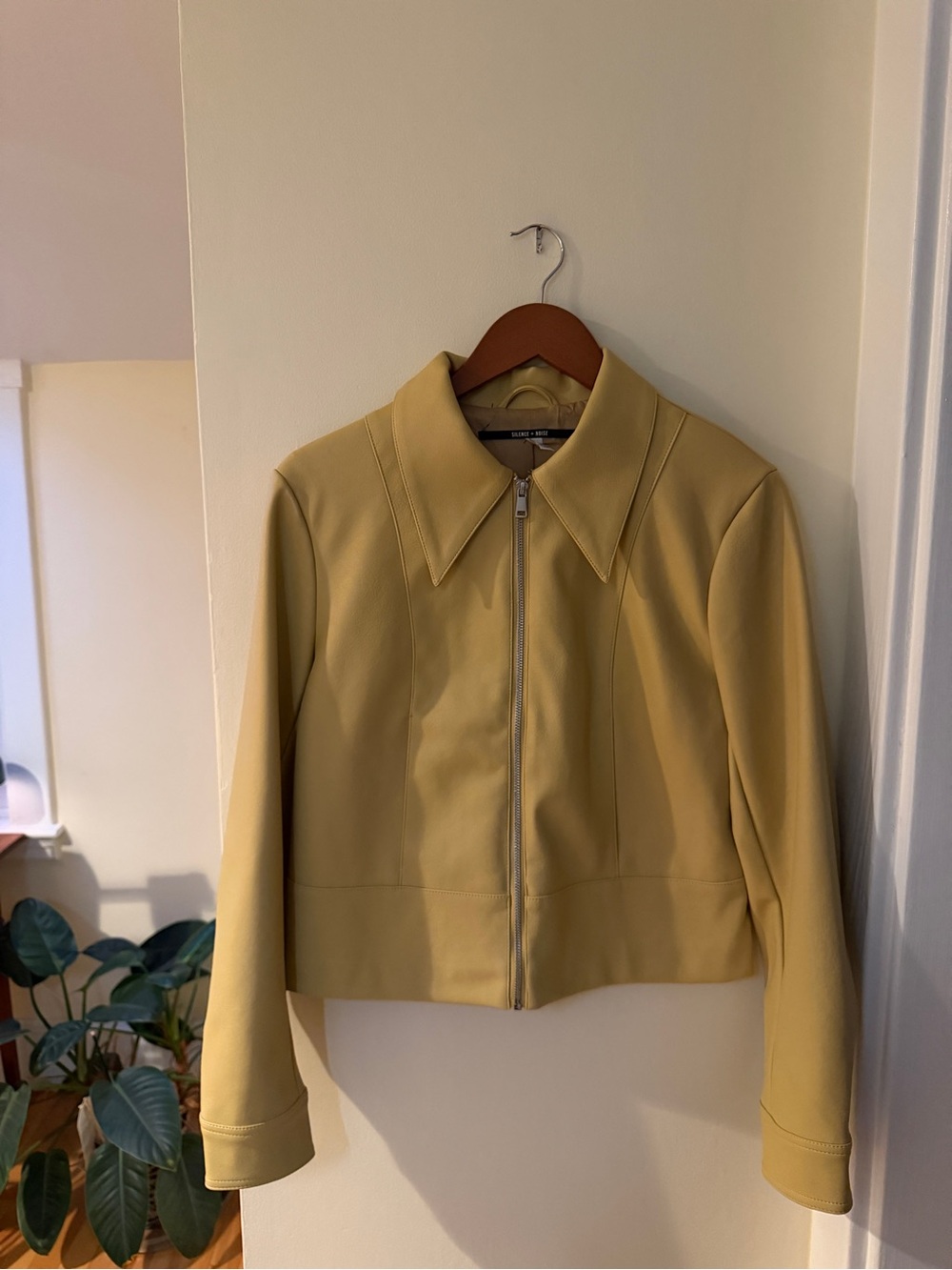 Butter yellow leather jacket - fall essential